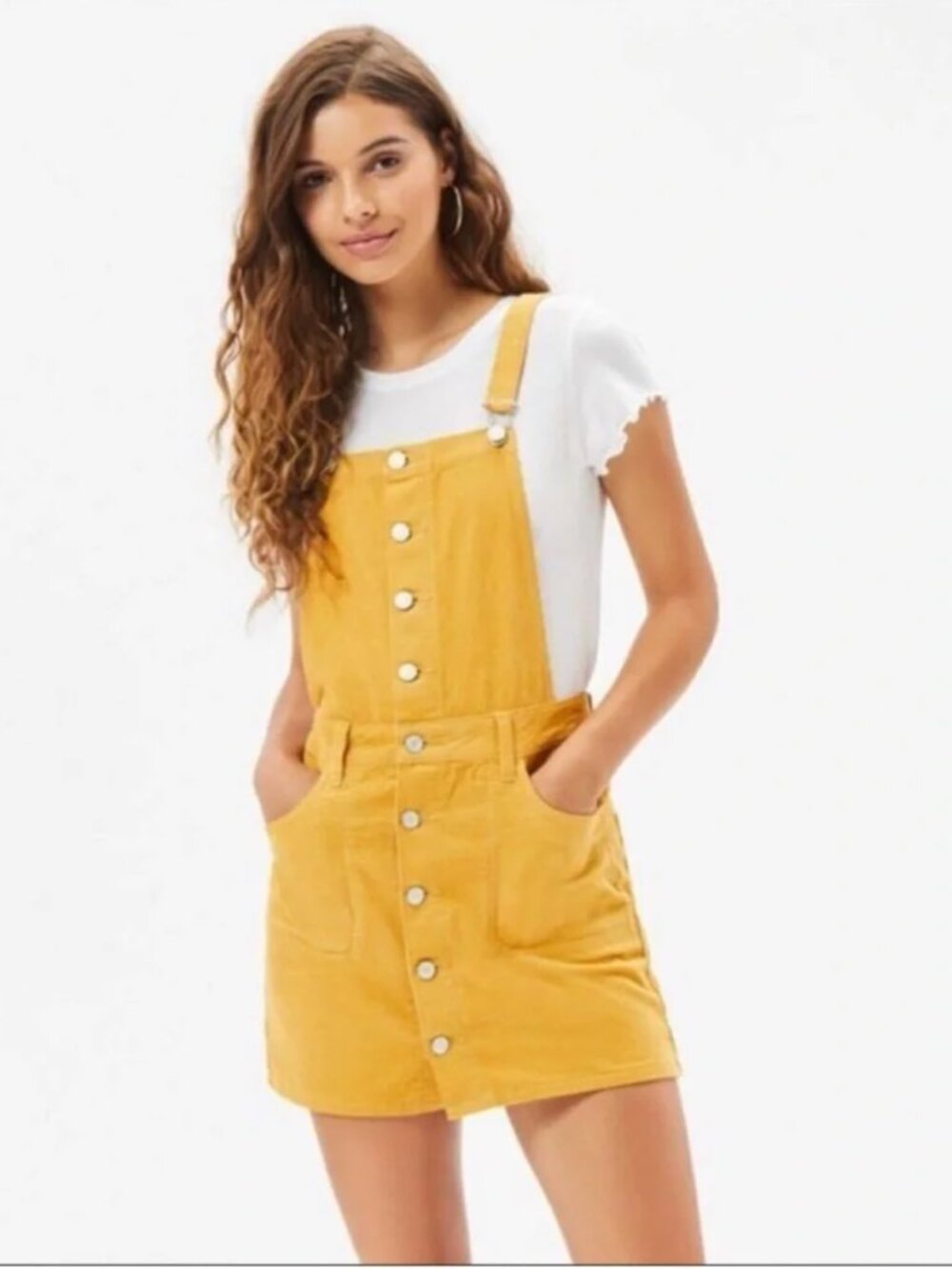 pacsun corduroy small overall dress
